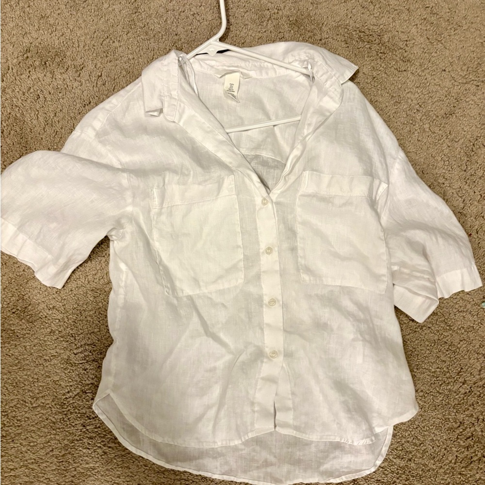 H&M Women's White Button-Down Shirt